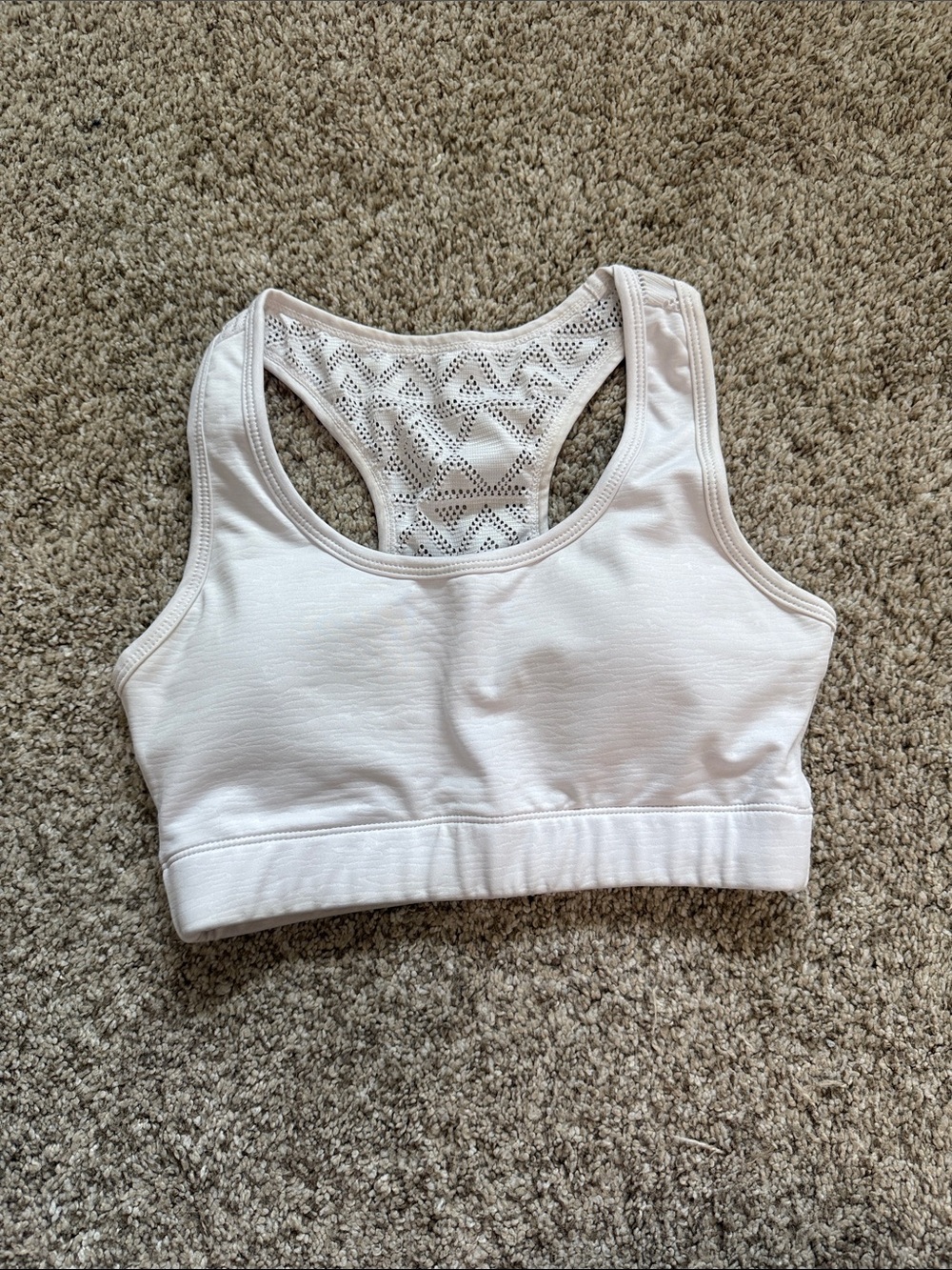 ZYIA White Lace-Back Sports Bralette